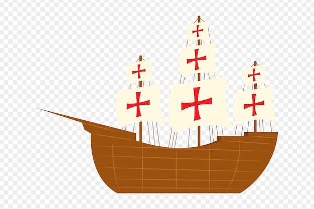 Ilustración vectorial de un barco pirata en un fondo transparente