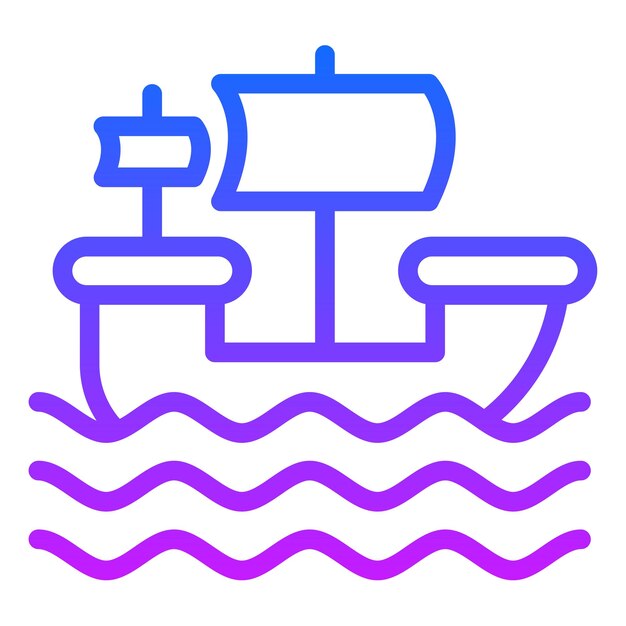 Ilustración vectorial del barco pirata