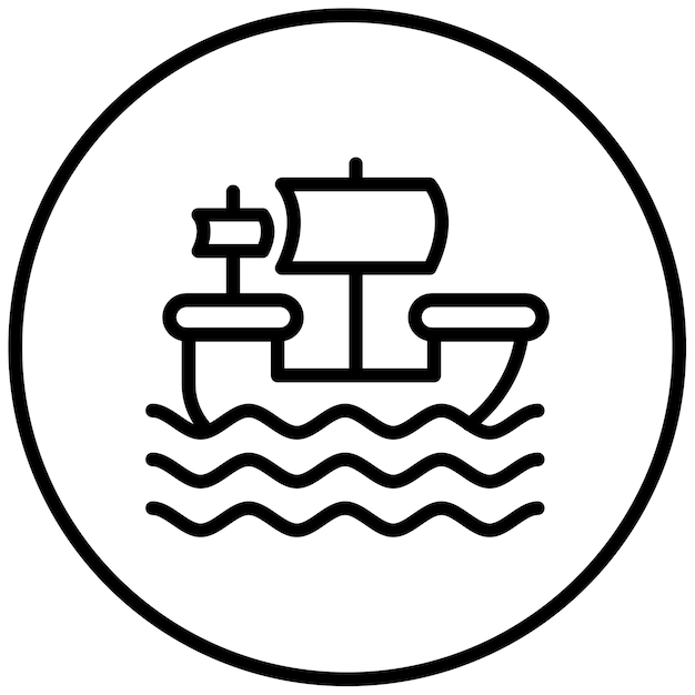 Ilustración vectorial del barco pirata