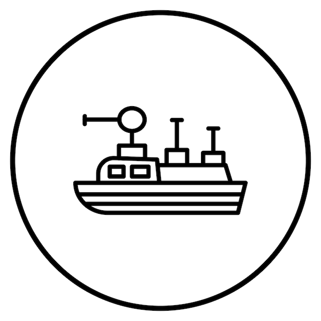 Ilustración vectorial de barcos del ejército