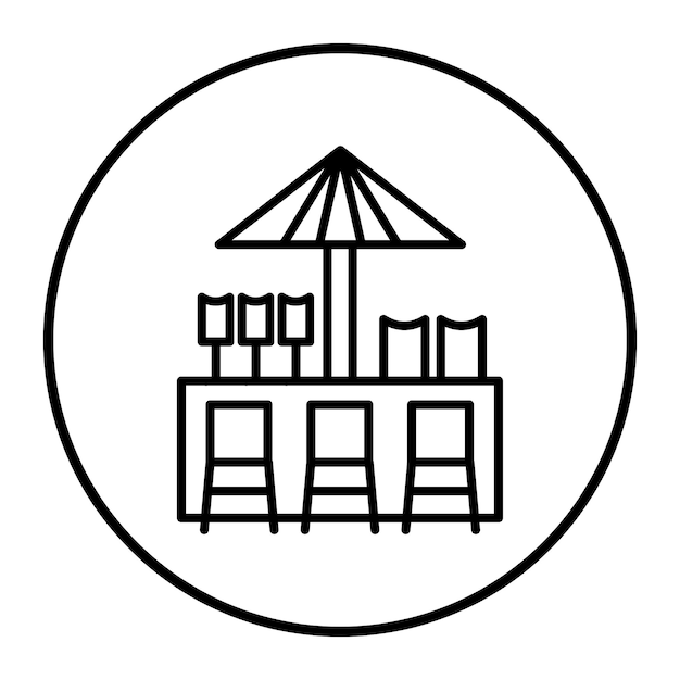 Ilustración vectorial de la barra de playa
