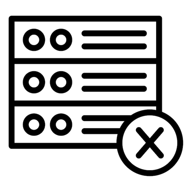 Ilustración vectorial de la base de datos dañada