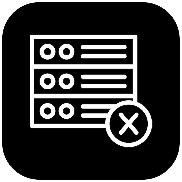 Ilustración vectorial de la base de datos dañada