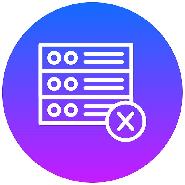 Ilustración vectorial de la base de datos dañada