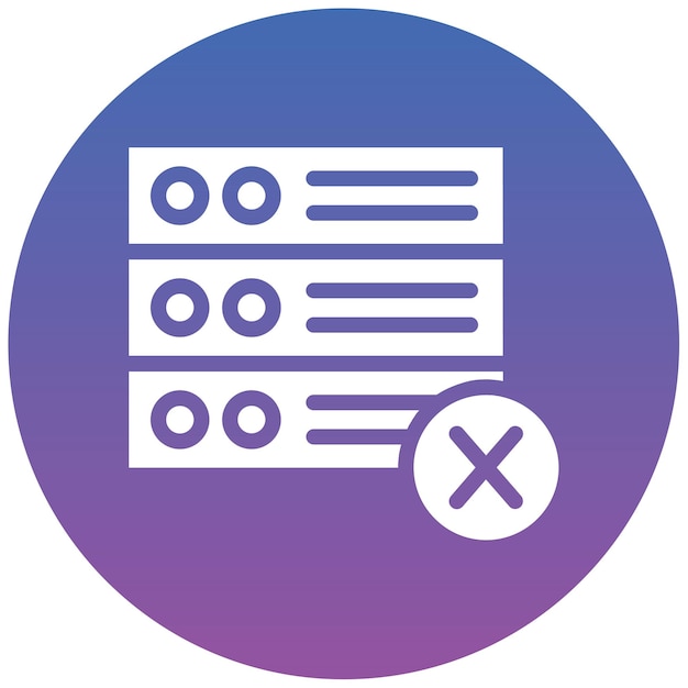 Ilustración vectorial de la base de datos dañada