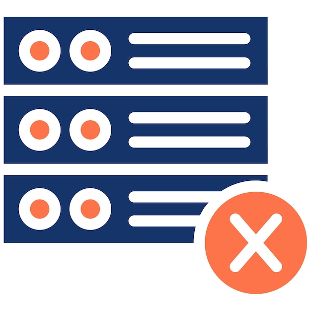 Ilustración vectorial de la base de datos dañada
