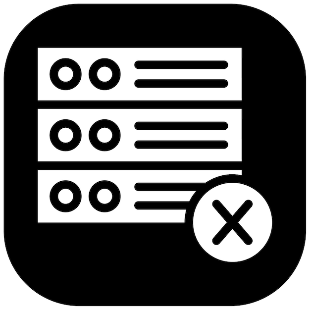 Ilustración vectorial de la base de datos dañada