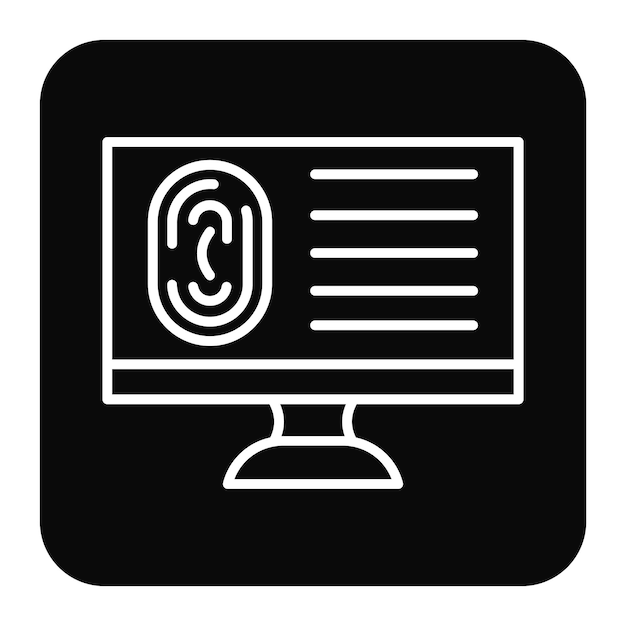 Ilustración vectorial de la base de datos de huellas dactilares