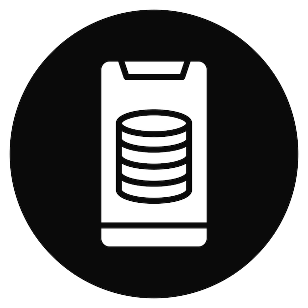 Ilustración vectorial de la base de datos de teléfonos inteligentes