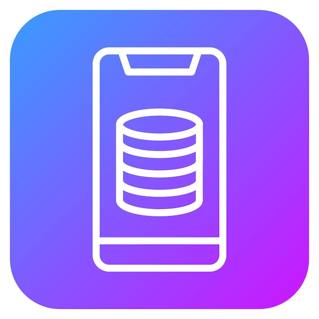 Ilustración vectorial de la base de datos de teléfonos inteligentes