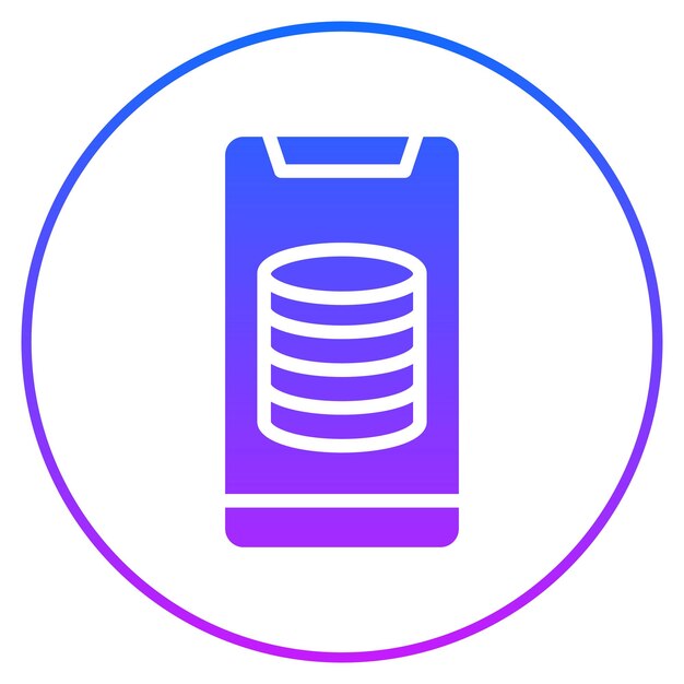 Ilustración vectorial de la base de datos de teléfonos inteligentes