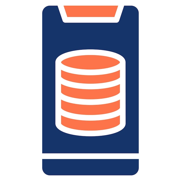 Ilustración vectorial de la base de datos de teléfonos inteligentes