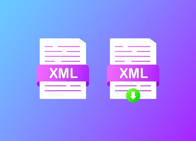 Ilustración vectorial de las bases de datos xml de color verde plano