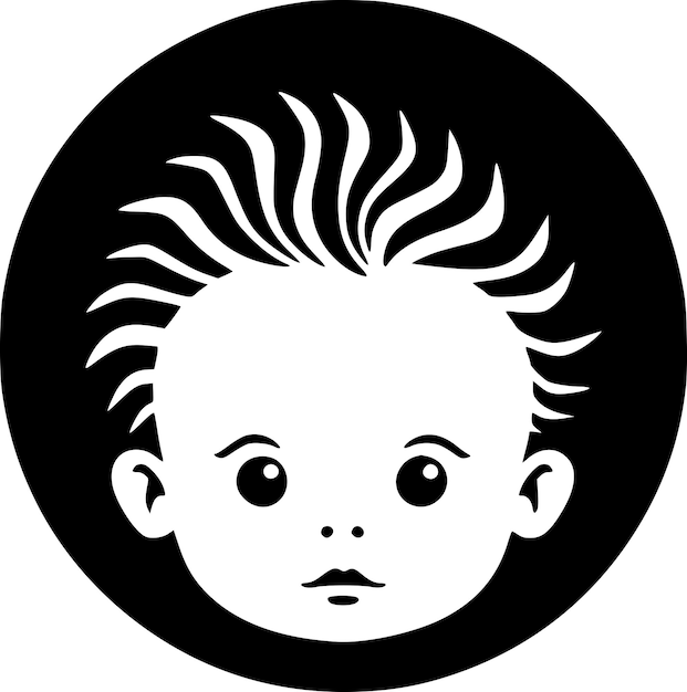 Vector ilustración vectorial de bebé en blanco y negro