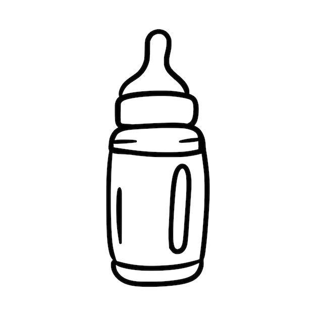 Vector ilustración vectorial del bebé de botella dibujada a mano