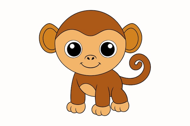 Ilustración vectorial de un bebé mono muy bonito
