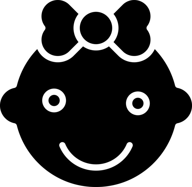 Ilustración vectorial de bebé sólido y glifo