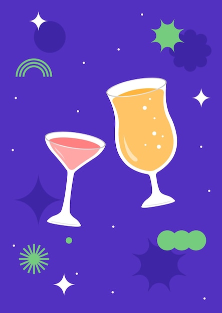 Vector ilustración vectorial de bebidas en vaso