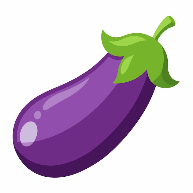 Ilustración vectorial de berenjena aislada en fondo blanco
