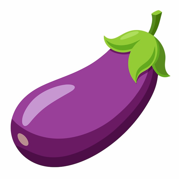 Ilustración vectorial de berenjena aislada en fondo blanco