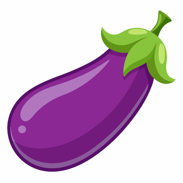 Ilustración vectorial de berenjena aislada en fondo blanco