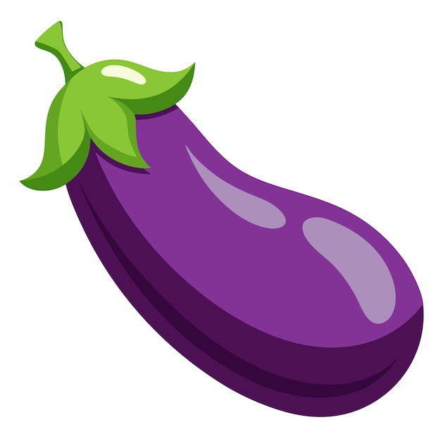Ilustración vectorial de berenjena aislada en fondo blanco