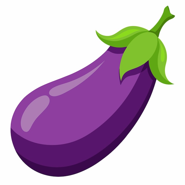 Ilustración vectorial de berenjena aislada en fondo blanco