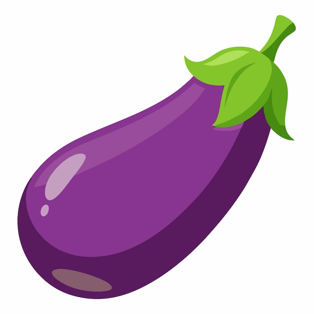 Ilustración vectorial de berenjena aislada en fondo blanco