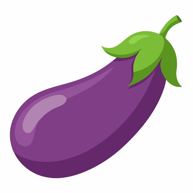 Ilustración vectorial de berenjena aislada en fondo blanco