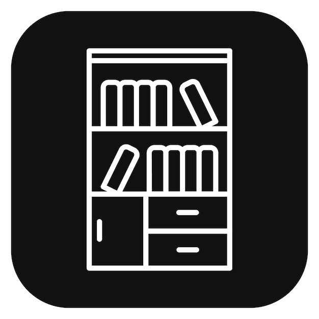 Vector ilustración vectorial de la biblioteca del gabinete