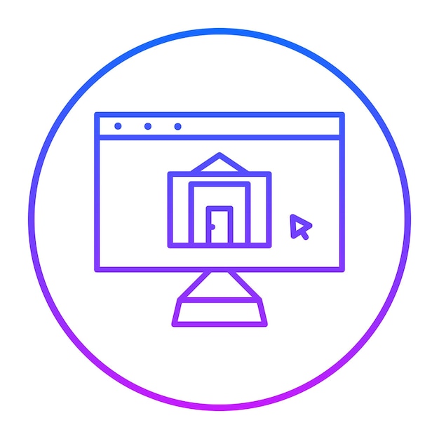 Ilustración vectorial de la biblioteca en línea