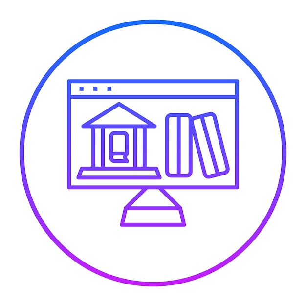Ilustración vectorial de la biblioteca en línea