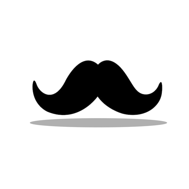 Ilustración vectorial del bigote aislada en fondo blanco