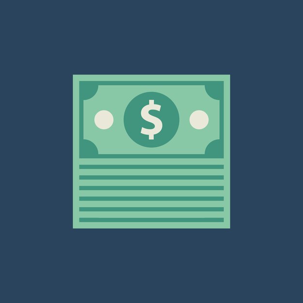 Ilustración vectorial de los billetes con el ícono del dinero