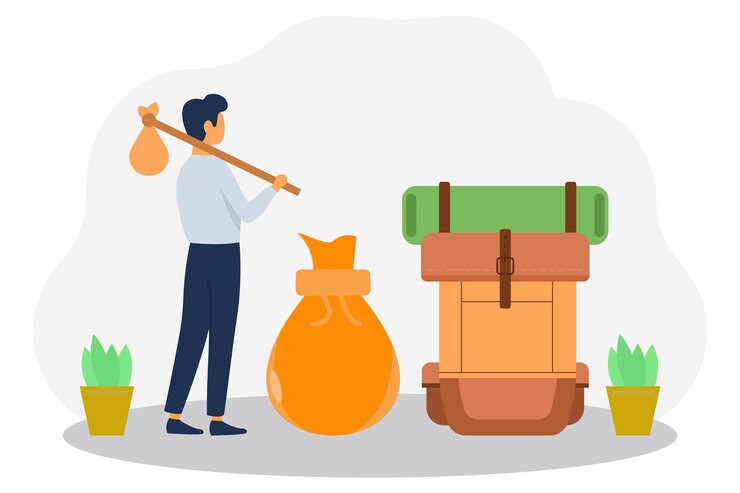 Vector ilustración vectorial de bindle se puede utilizar para la inmigración