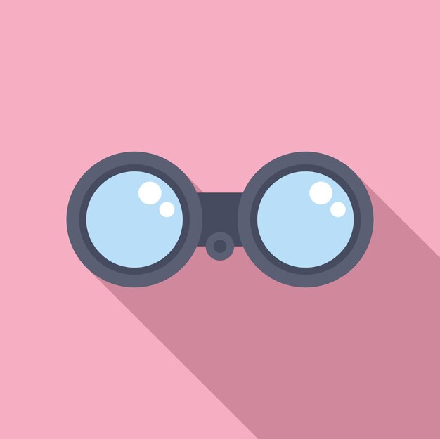 Ilustración vectorial de binoculares en fondo rosado