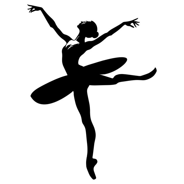 Vector ilustración vectorial en blanco y negro de echappe dancer