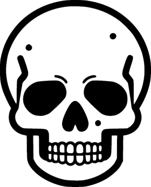 Ilustración vectorial en blanco y negro del esqueleto
