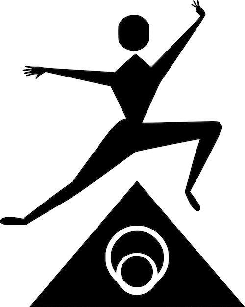 Vector ilustración vectorial en blanco y negro de gimnasia