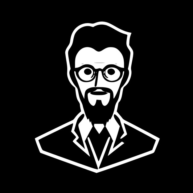 Vector ilustración vectorial en blanco y negro del maestro