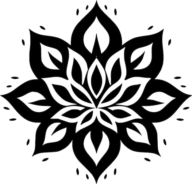 Ilustración vectorial en blanco y negro de Mandala