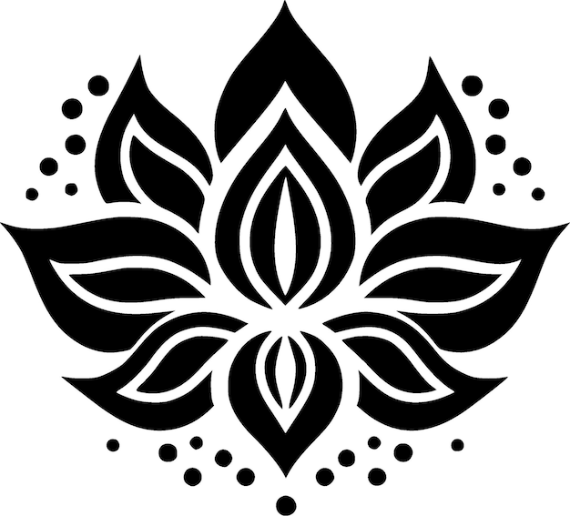 Ilustración vectorial en blanco y negro de Mandala