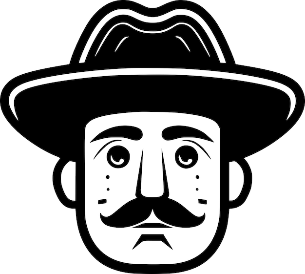 Vector ilustración vectorial en blanco y negro de méxico