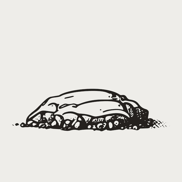 Ilustración vectorial en blanco y negro de piedra grabada vintage