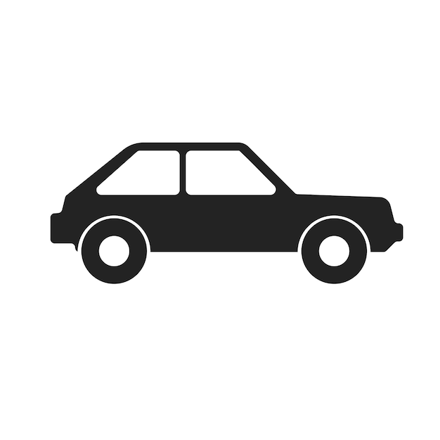 Vector ilustración vectorial en blanco y negro de un sencillo signo de transporte de automóviles