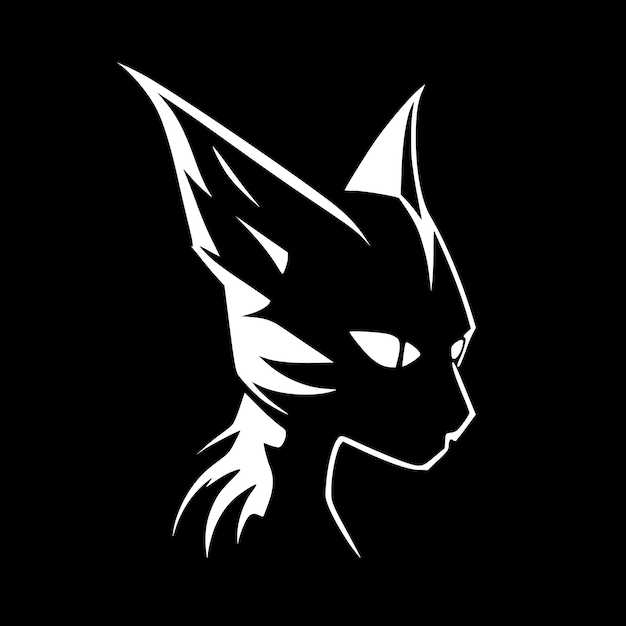 Vector ilustración vectorial en blanco y negro de wildcat