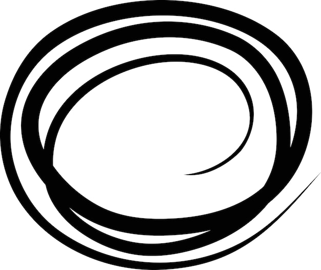 Ilustración vectorial de boceto de línea de círculo dibujado a mano