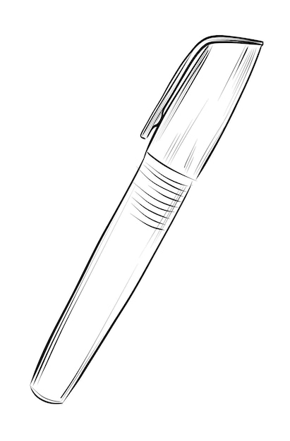 Ilustración vectorial de boceto con marcador y pluma