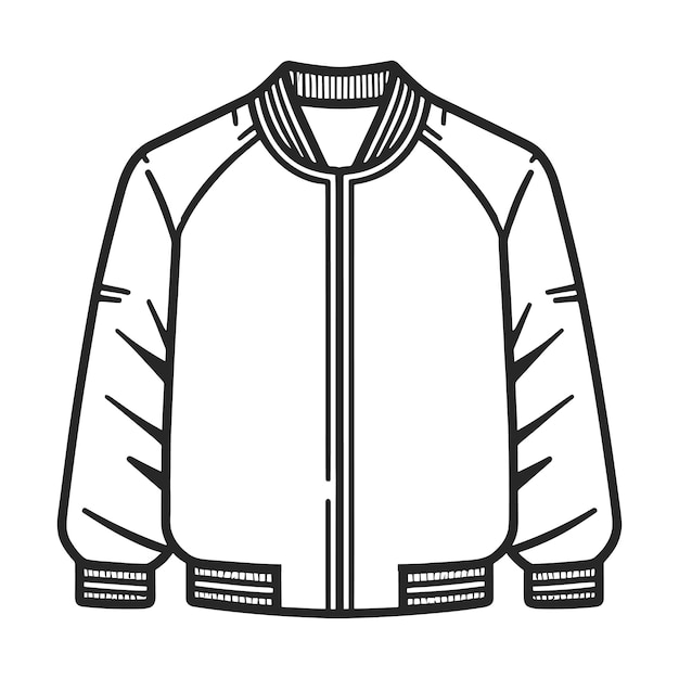 Vector ilustración vectorial de boceto plano de la moda de la chaqueta