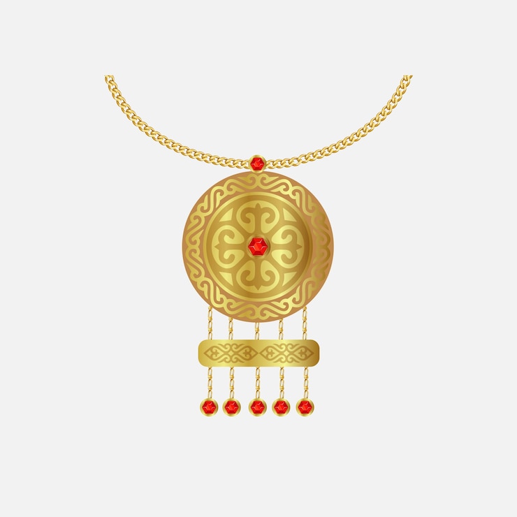 Vector ilustración vectorial de boitumar collar de kazajistán